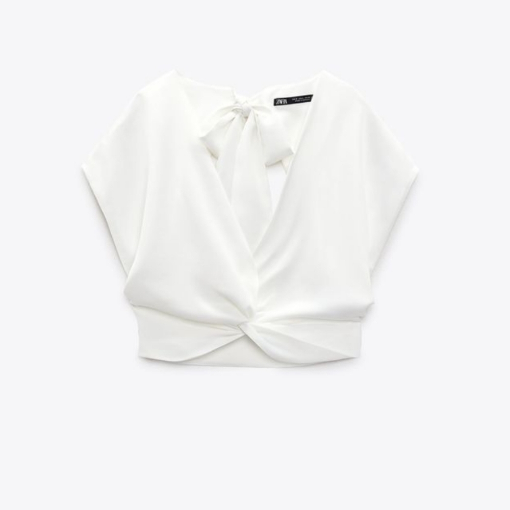 🆕 ZARA Knotted Satin Affect Top